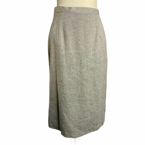 Vintage Linen Blazer Skirt Suit Set Size S Grey - Picture 7 of 10